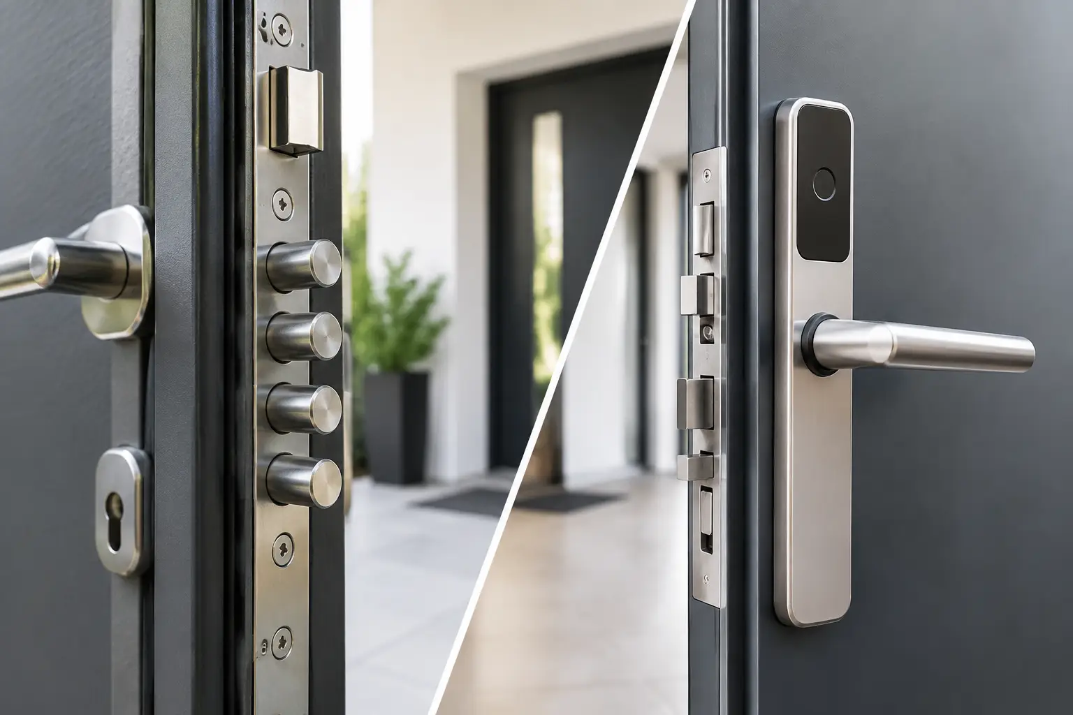 Mehrfachverriegelung oder Automatikschloss für Haustüren