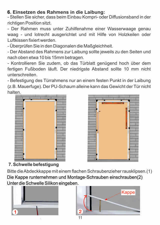 Neuen Türrahmens