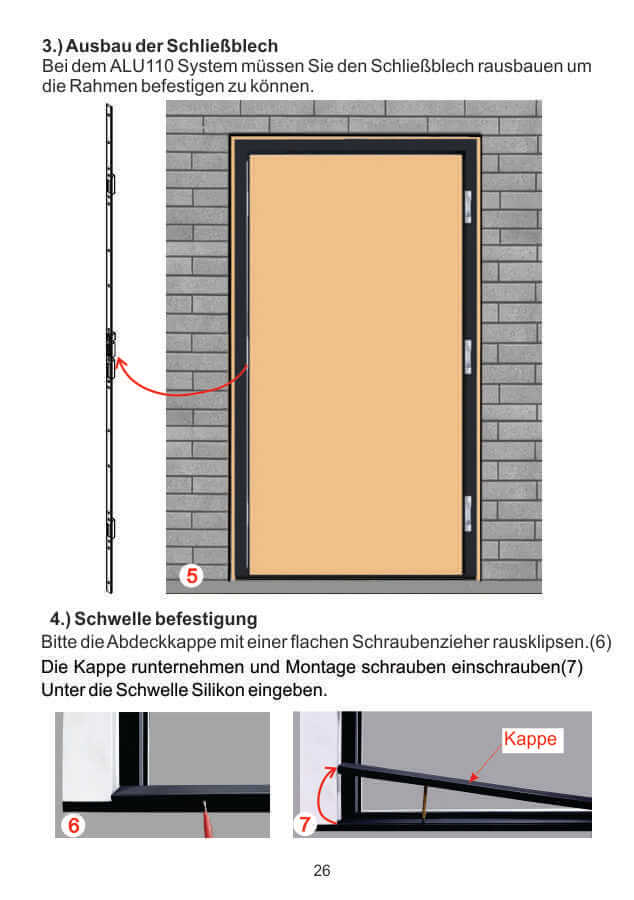 Seitenteil Monatage  ALU90,ALU105 und ALU110