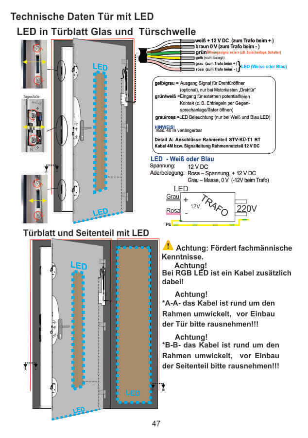 Haustür mit LED